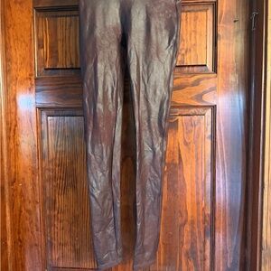 SPANX Faux Leather Leggings - Plum